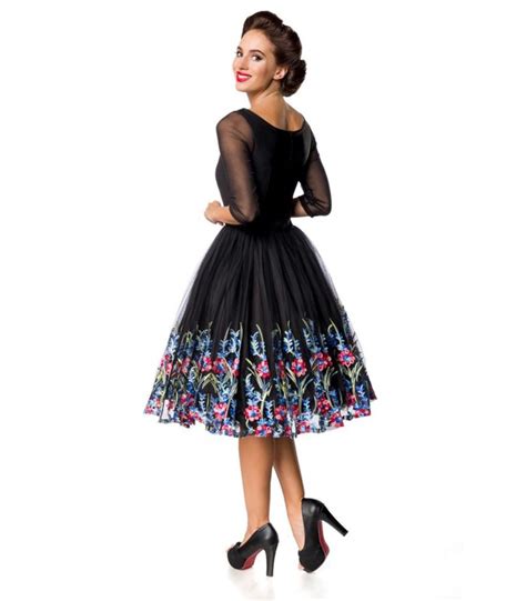 Belsira Premium Besticktes Swing Kleid Schwarz At Fashionmoon