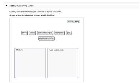 Solved Classify Each Of The Following As A Mixture Or A Pure