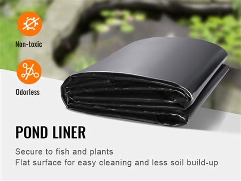 Vevor Pond Liner X Ft Mil Thickness Pliable Epdm Material