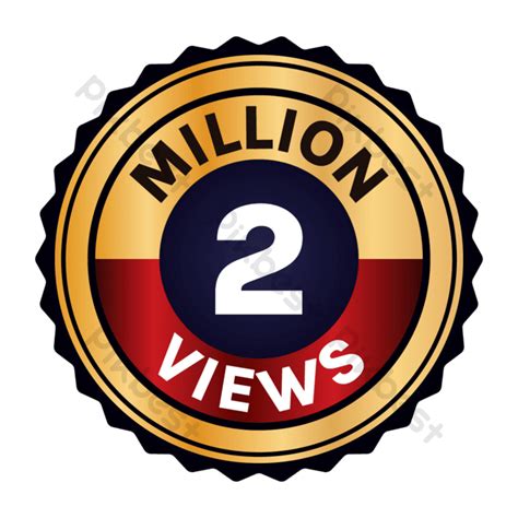 Transparent 2 Million Views Badge Or 2m Label Png Images Eps Free