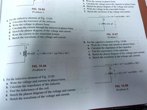 Solved Write The Current In Phasor Form Calculate The Voltage Across