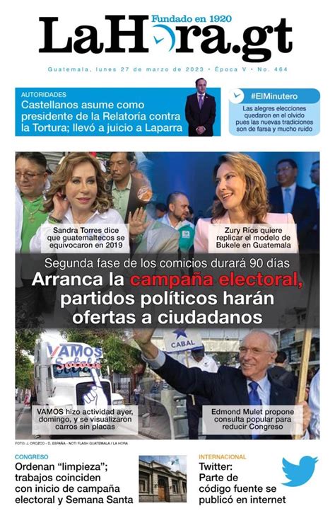 Diario La Hora on Twitter PORTADADEHOY Arranca la campaña electoral