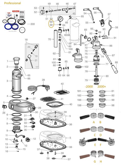 Technical Drawing For La Pavoni Europiccola And Professional Lever