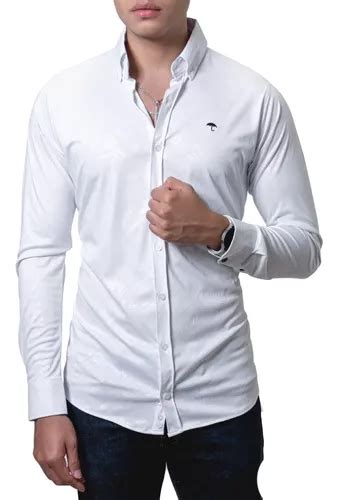 Camisa Hombre Casual Slim Blanca Lisa Texturizada Alexis Rom Meses