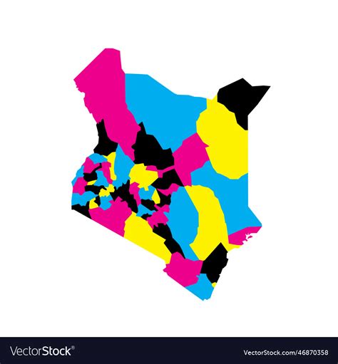 Kenya Political Map Of Administrative Divisions Vector Image