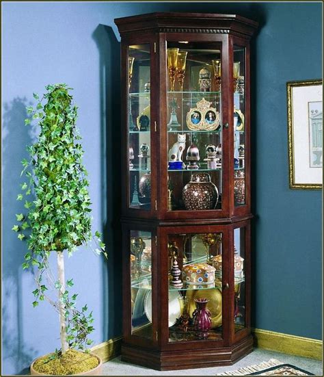 The Most Lovely Lighted Curio Corner Cabinet For Home Ornament Corner