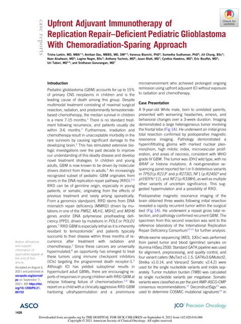 PDF Upfront Adjuvant Immunotherapy Of Replication RepairDeficient