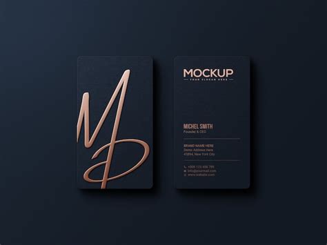 Premium PSD Elegant Gold Foil Logo Mockup On Dark Business Card