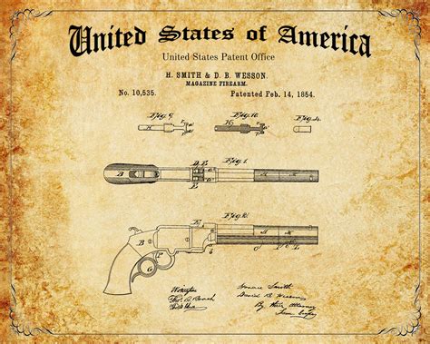 Antique Smith and Wesson GUN PATENT ART Digital Download | Etsy