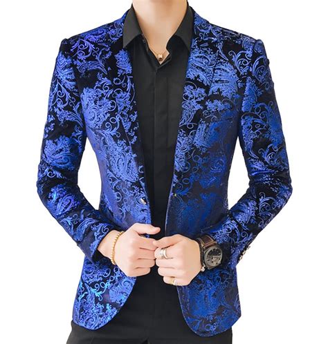 Floral Upscale Blue Blazer Elegant Mens Style Mensfashion Gentlemen Cheap Mens Blazers