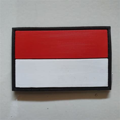 Jual Patch Rubber Logo Bendera Merah Putih Indonesia Tempelan Emblem Karet Velcro Shopee