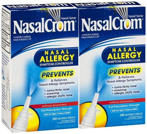 Nasalcrom Nasal Allergy Sprays Symptom Controller 200 Sprays 88 Fl Oz 2 Pack