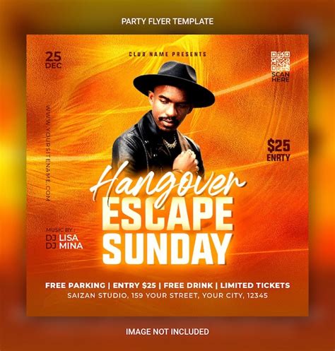 Premium Psd Hangover Sunday Night Party Flyer Template