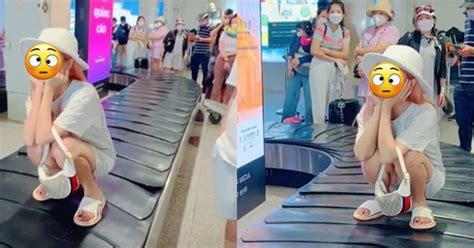 Danh tính nữ TikToker làm trò ở sân bay ngồi trên băng chuyền hành lý nũng nịu tạo dáng Hot