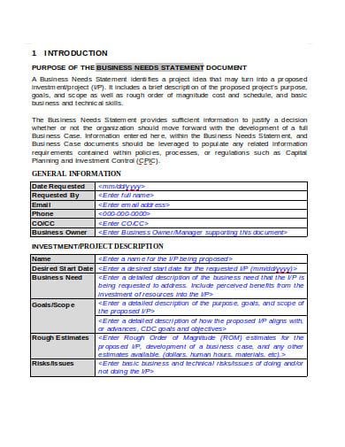 11 Needs Statement Templates In Pdf Doc Free And Premium Templates