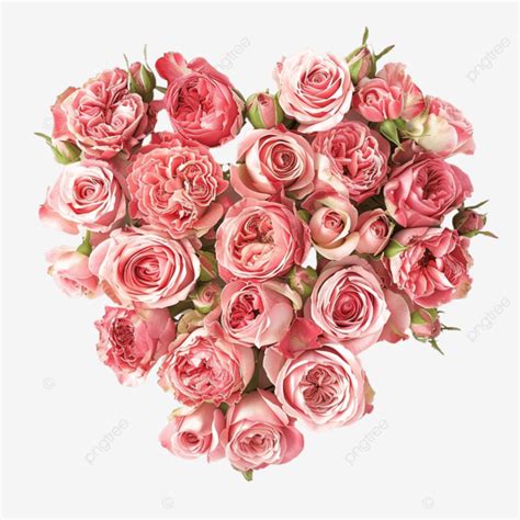 Heart Shaped Arrangement Of Pink Roses Heart Pink Rose Roses PNG