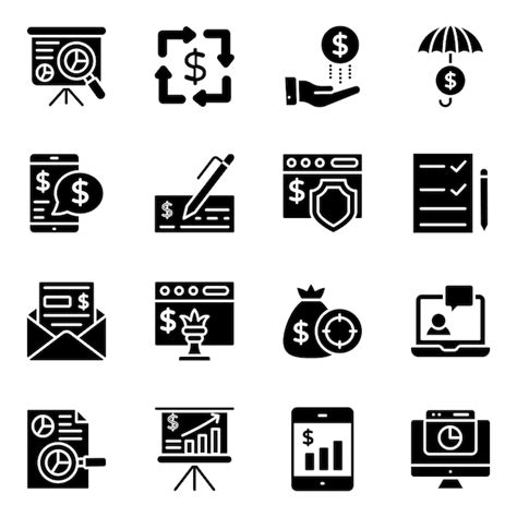 Premium Vector Financial Infographic Solid Icons Pack