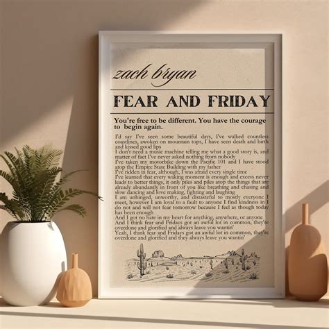 Zach Bryan Poster Fear And Fridays Poem Poster Retro Newspaper Print