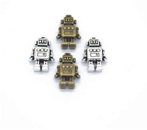 100pcs 18x11mm Robot Pendant Charm Jewelry Making Findings Etsy