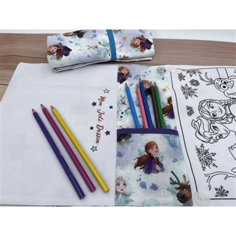 Pochette Coloriage Et Dessin Lavable R Utilisable Tissu Reine Des Neiges