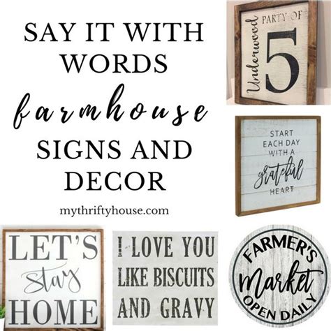 Say It With Words Farmhouse Signs And Decor My Thrifty House