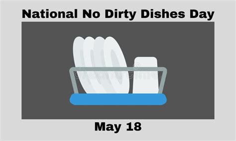 National No Dirty Dishes Day Th Of May Vector Illustration Design