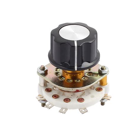 KCX 2 Pole 4 Position 6mm Dia Shaft Band Channel Rotary Switch Selector