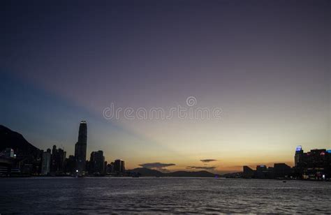 Sunset On The Victoria Harbour In East Coast Park Precinct Hong Kong