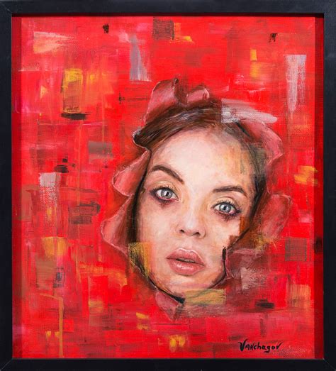 Olympia Abstract Oil Portrait Painting By Nikita Van Chagov Artmajeur