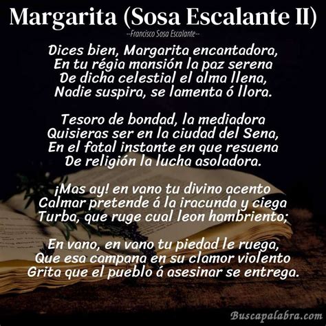 Poema Margarita Sosa Escalante Ii De Francisco Sosa Escalante