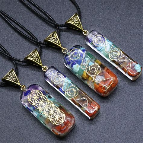 Collier Pendentif En Cristal Orgone Avec G N Rateur D Nergie Bijoux De