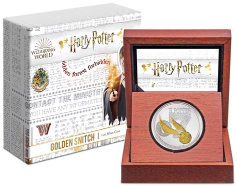 2022 Niue Harry Potter Golden Snitch 1 Oz Silver Proof 2 Coin Glided