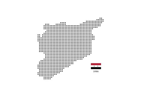 Vector Square Pixel Dotted Map Of Syria Isolated On White Background