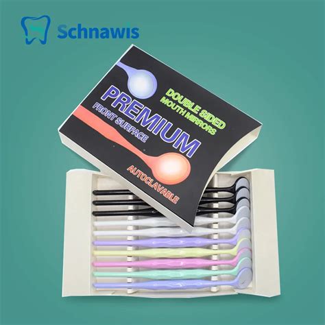 10pcs Box Dental Double Sided Mouth Mirrors Autoclavable Surface Exam