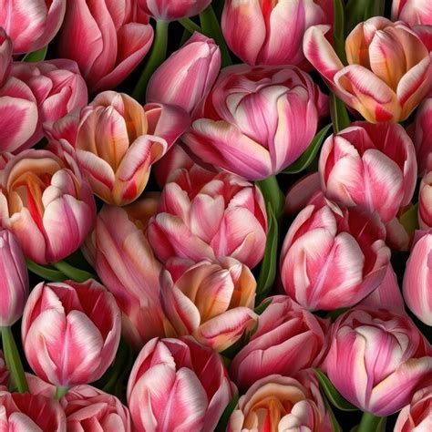 Premium AI Image A Background Of Pink And Orange Tulips With The Word