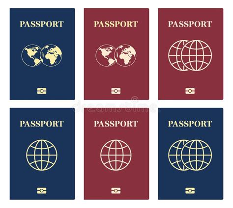 Vector Blue And Red Passports Passport Cover Templates Stock