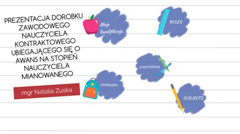 Prezentacja dorobku zawodowego Nauczyciela kontraktowego ubiegającego