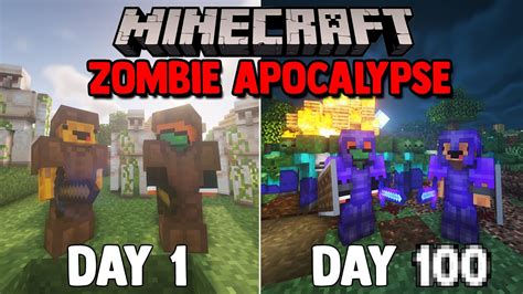 I Tried To Survive 100 Days In A Minecraft Zombie Apocalypse YouTube