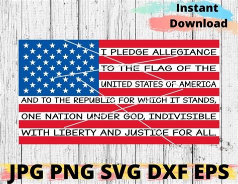 Pledge Of Allegiance Svg American Flag Svg Patriotic Svg Etsy