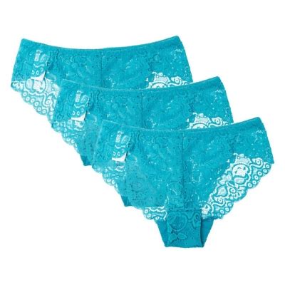 LATINA Pack 3 Calzón Bikini Encaje Verde falabella