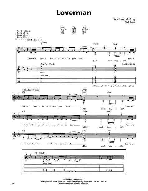 Loverman by Metallica - Guitar Tab - Guitar Instructor