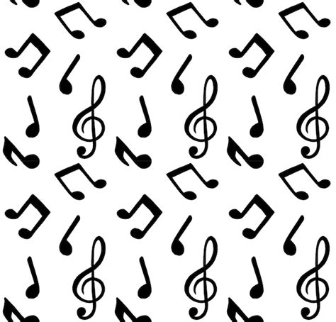 Patrón transparente de vector de notas musicales dibujadas a mano