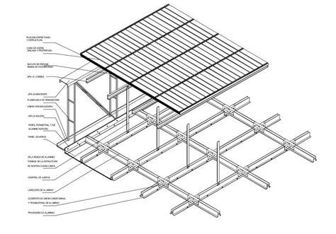 Suspended Ceiling Constructive Structure Cad Drawing Details Dwg File