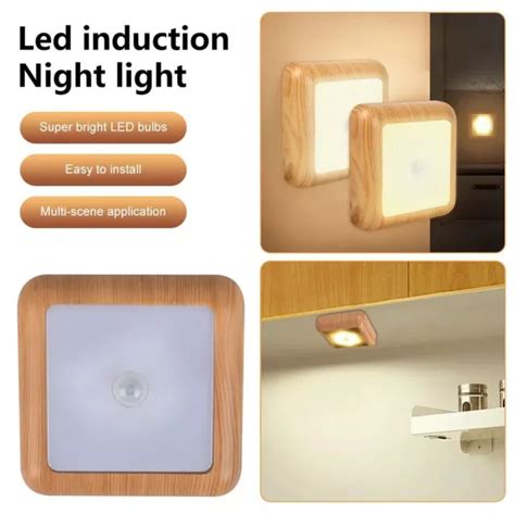 Wireless Led Motion Sensor Night Lights Cabinet Stair Lamp Pir Battery