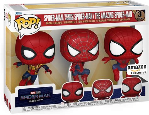 Funko Pop Marvel Spider Man No Way Home 3 Pack Amazon Exclusive