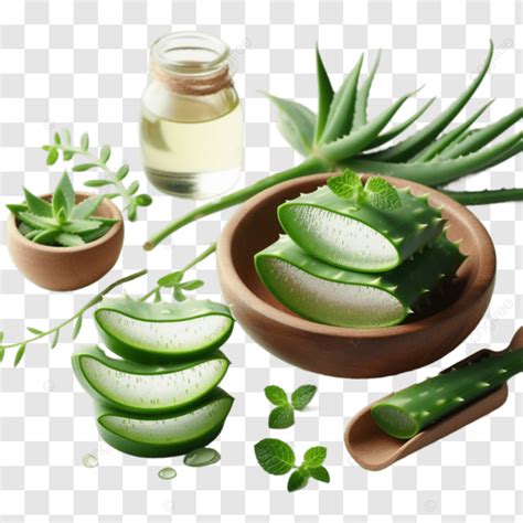 Precioso Aloe Vera En Rodajas Sobre Fondo Transparente PNG Dibujos