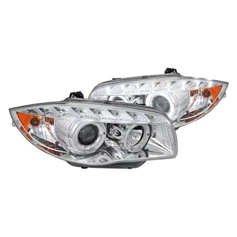 Spec D 2LHP E8708 TM Chrome Dual Halo Projector Headlights With LED DRL