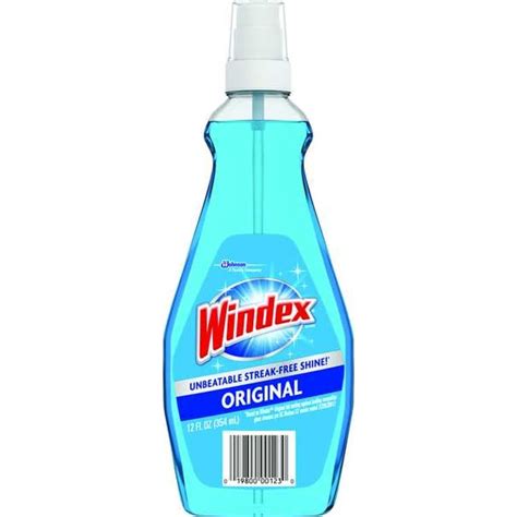 Windex Liquid Glass And Surface Cleaner 12 Oz Blue Unscented Trigger Spray Bottle 12 Pk