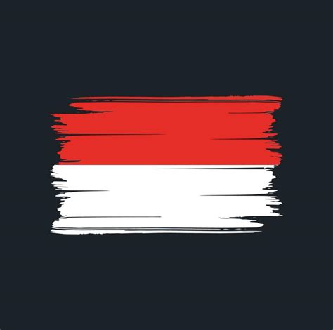 Indonesia Or Monaco Flag Brush National Flag Vector Art At