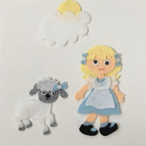 Mary Had A Little Lamb Felt Board Pattern Felt Story Pattern Etsy